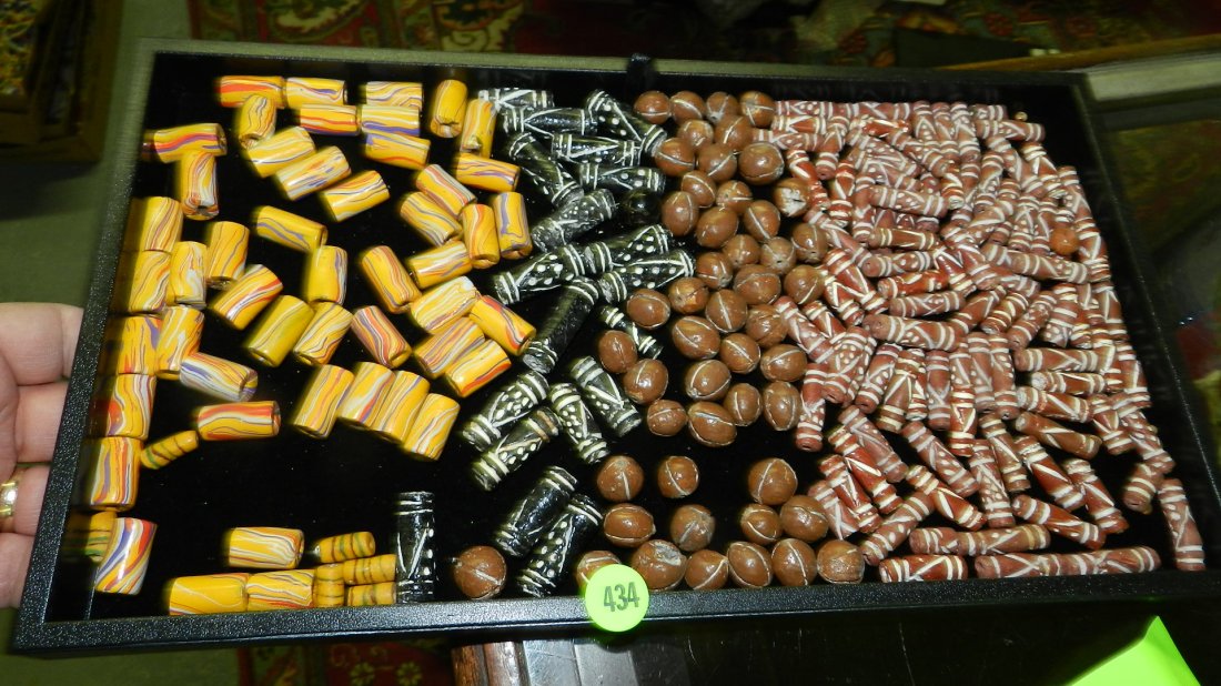 large group of loose African trade beads for making nec: large group of loose African trade beads for making necklaces, No tray, various sizes, shaped and colors no tray