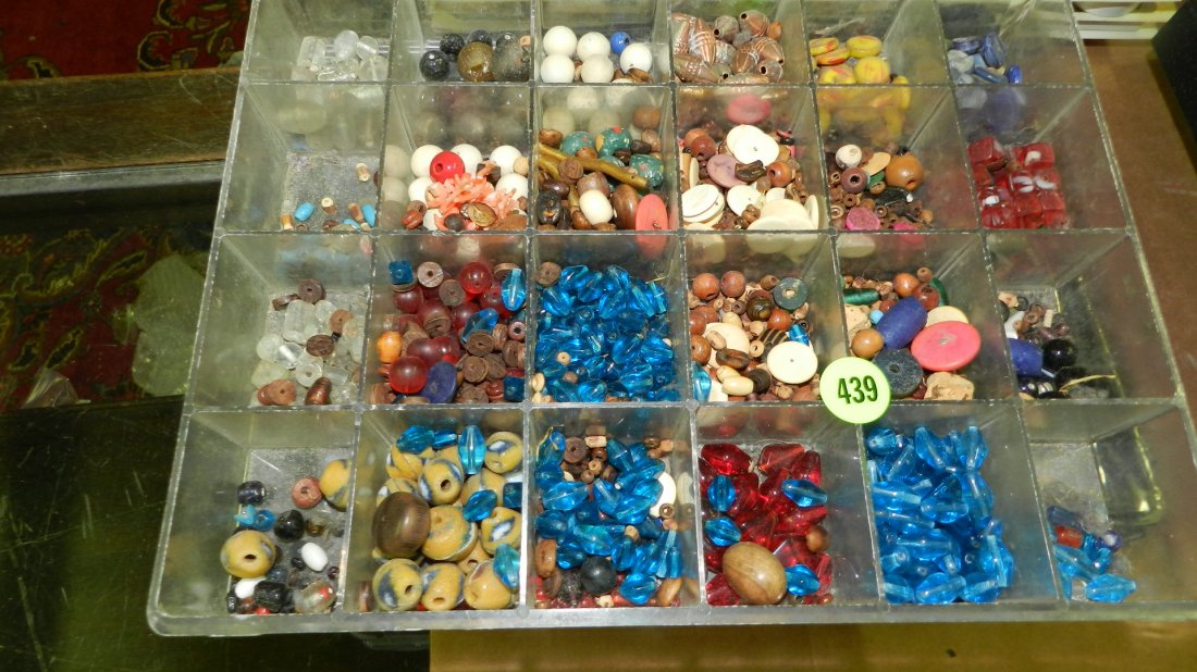 large group of loose African trade beads for making nec: large group of loose African trade beads for making necklaces, No tray, various sizes, shaped and colors no tray