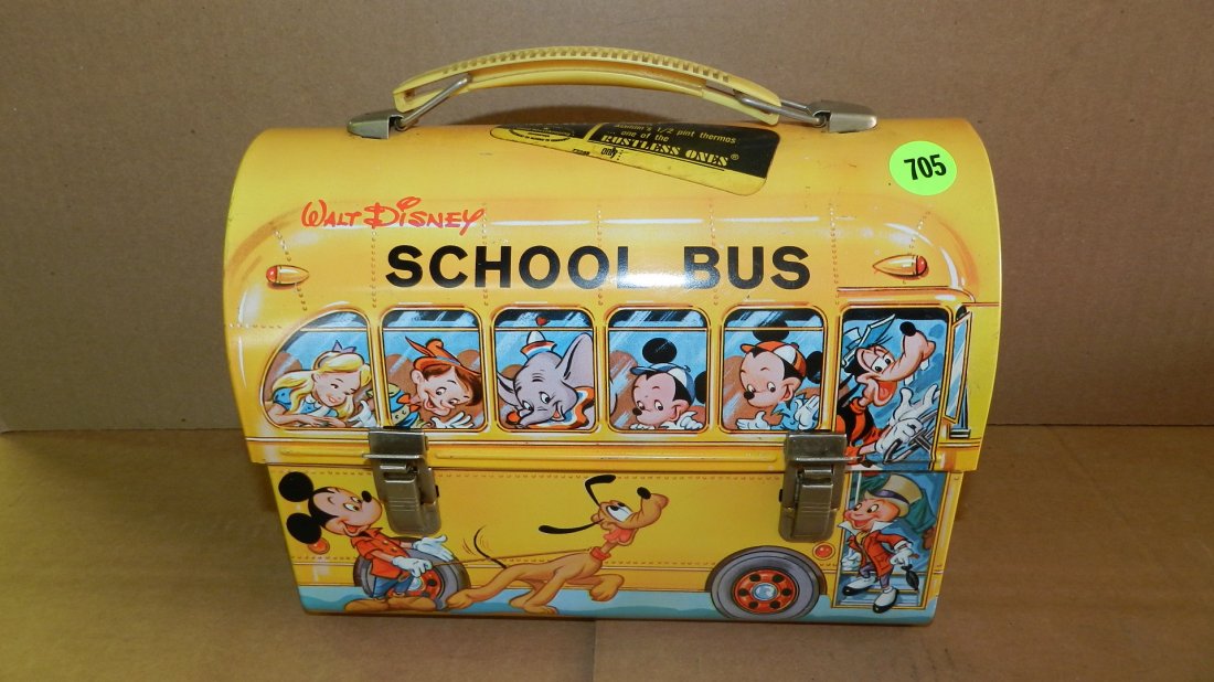 vintage Childs metal Walt Disney School Bus lunch box: vintage Childs metal Walt Disney School Bus lunch box (no thermos)