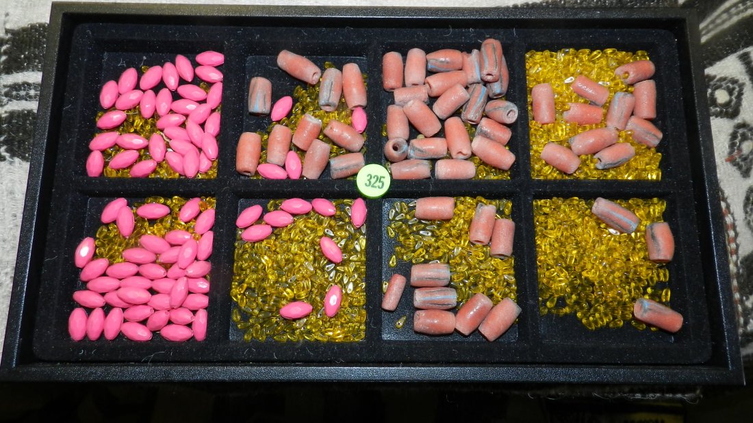 Tray of loose African trade beads. No tray: Tray of loose African trade beads. No tray