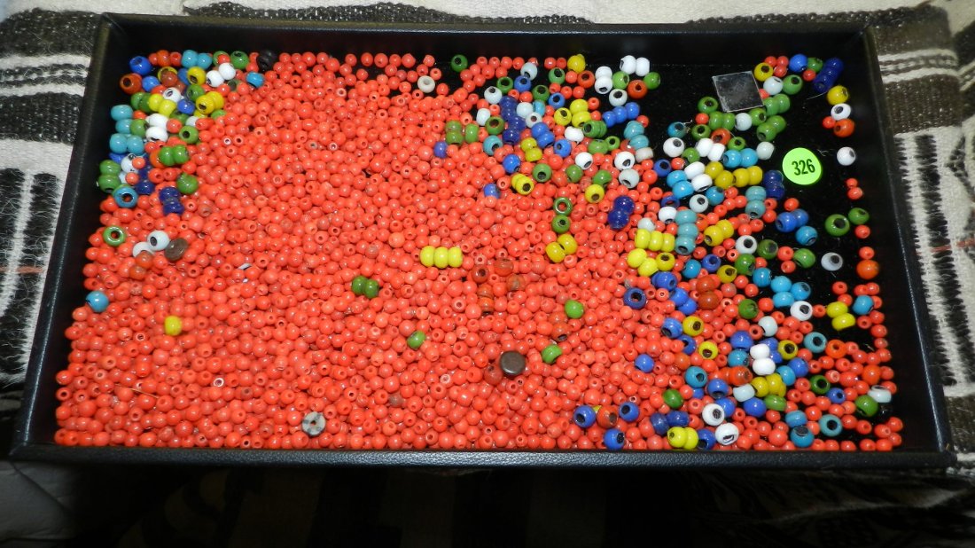 Tray of loose African trade beads. No tray: Tray of loose African trade beads. No tray