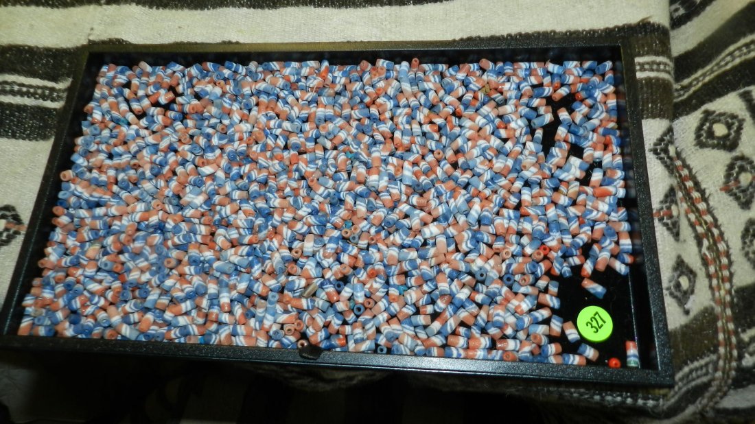 Tray of loose African trade beads. No tray: Tray of loose African trade beads. No tray