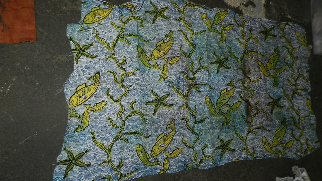 African textile, fish 65 x 39: African textile, fish 65 x 39
