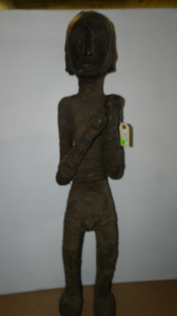 6173) Wrapped East African male figure. Broken arm.: 6173) Wrapped East African male figure. Broken arm. From Tanzania. AS IS. 38"