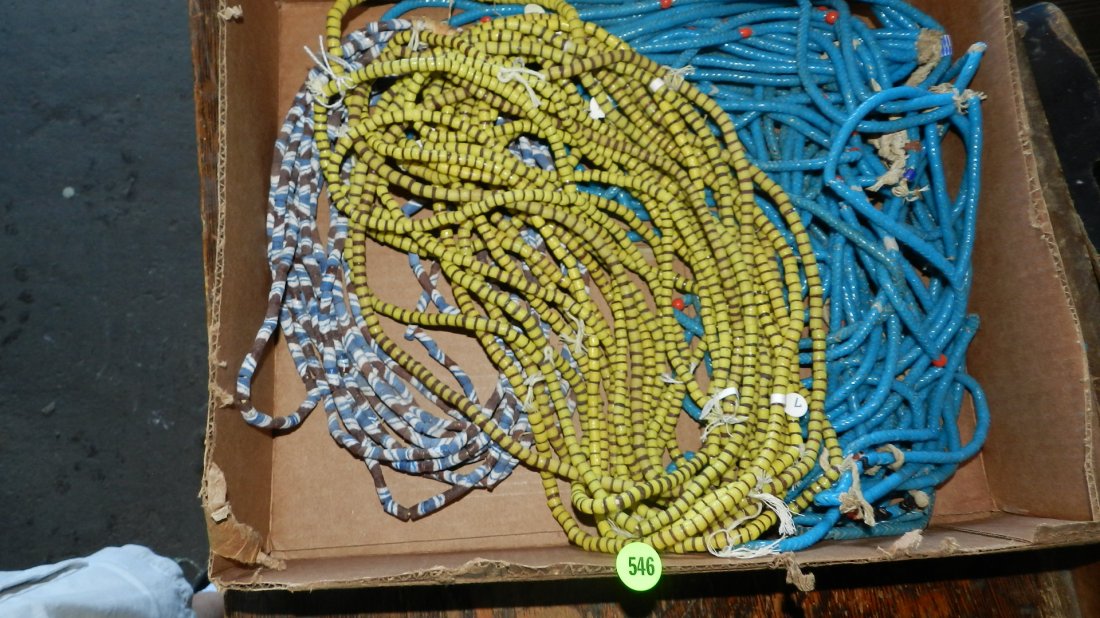 box of handmade African trade bead necklaces: box of handmade African trade bead necklaces