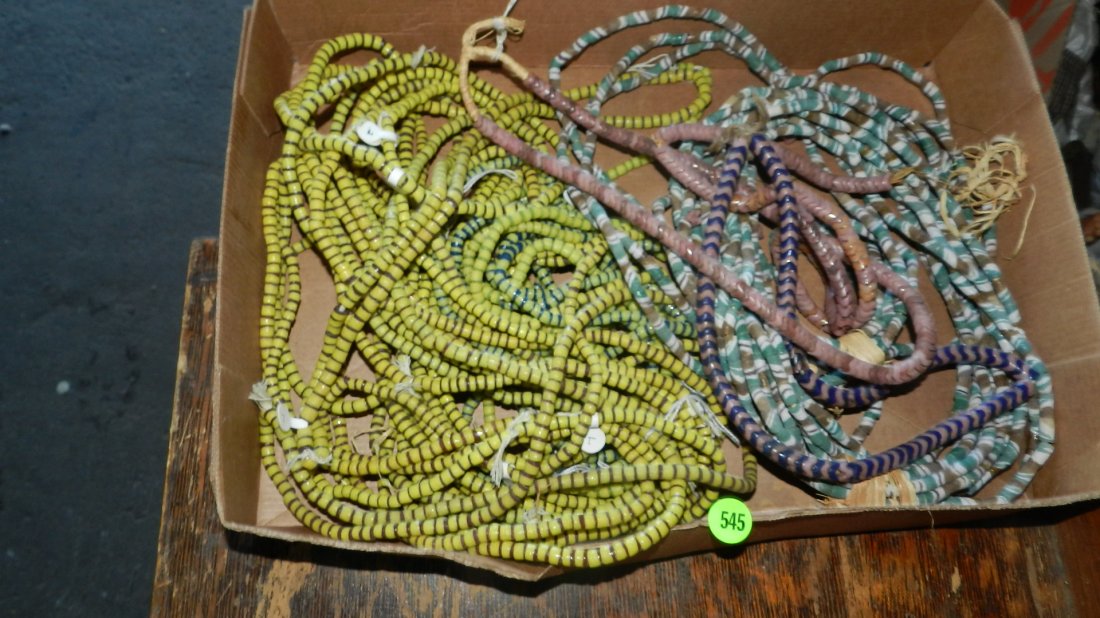 box of handmade African trade bead necklaces: box of handmade African trade bead necklaces