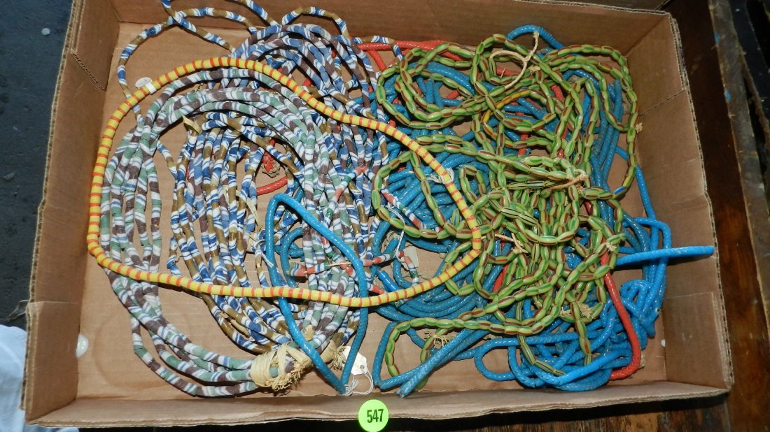 box of handmade African trade bead necklaces: box of handmade African trade bead necklaces
