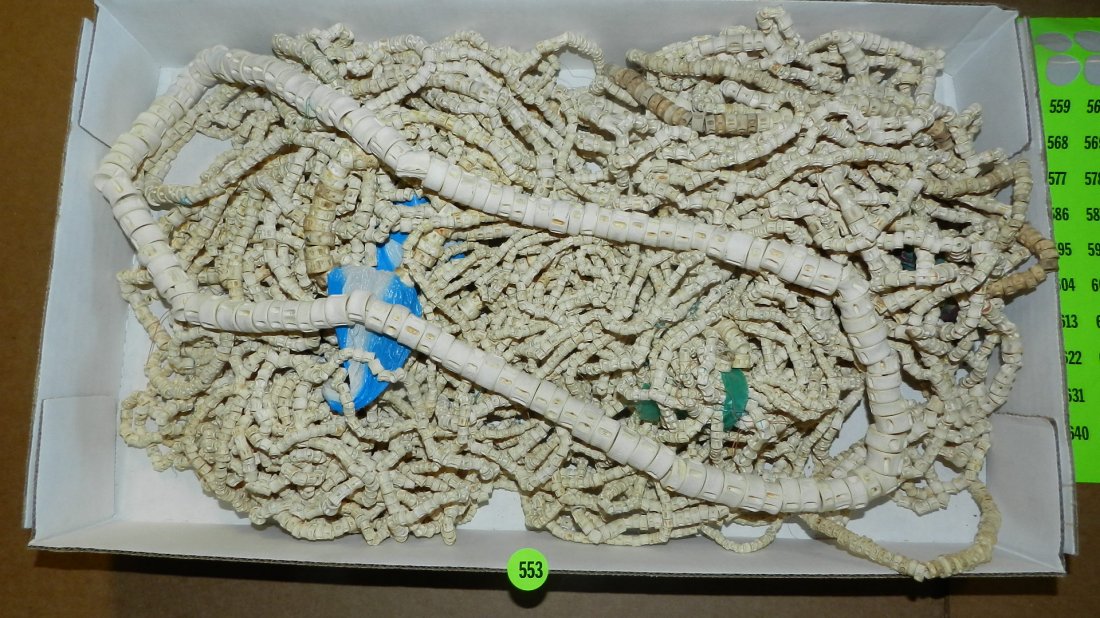 box of handmade African trade shark vertebrae necklaces: box of handmade African trade shark vertebrae necklaces
