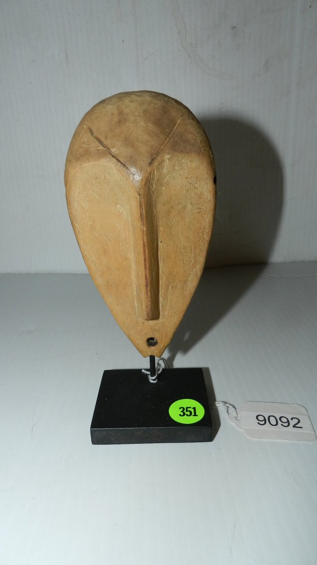 African hand carved Maskette on stand - Lega 5 1/4: African hand carved Maskette on stand - Lega 5 1/4