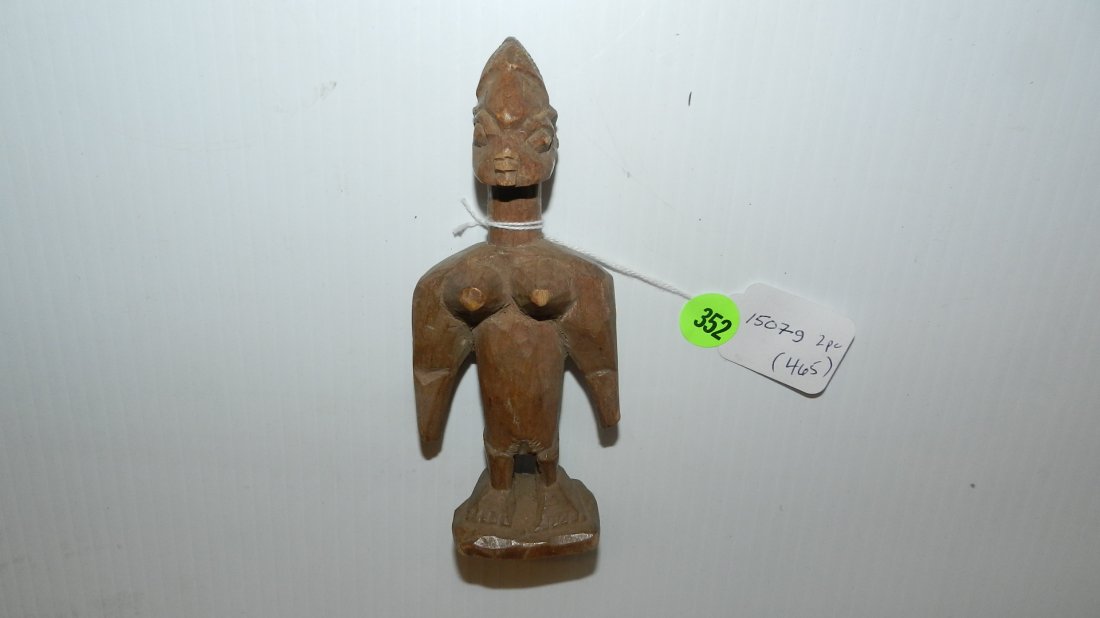 15079) African carved Ewe female standing figure 6": 15079) African carved Ewe female standing figure 6"