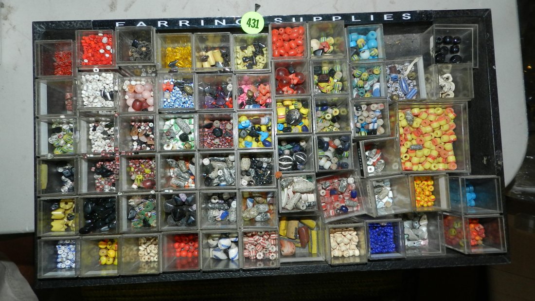 tray of African trade beads, mini's no tray: tray of African trade beads, mini's no tray