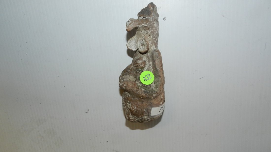 3557) African handmade clay rooster?: 3557) African handmade clay rooster?