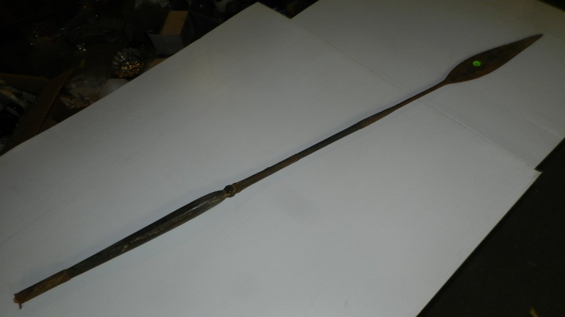 Original African wood shaft spear with metal blade,: Original African wood shaft spear with metal blade, (each spear 40-65") SSR