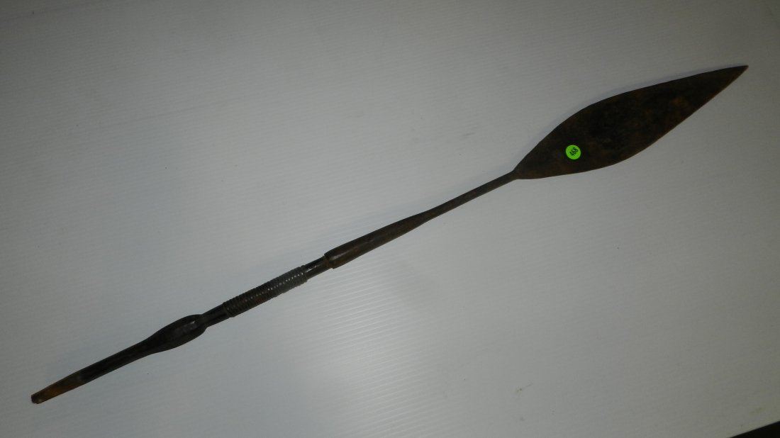 Original African wood shaft spear with metal blade,: Original African wood shaft spear with metal blade, (each spear 40-65") SSR