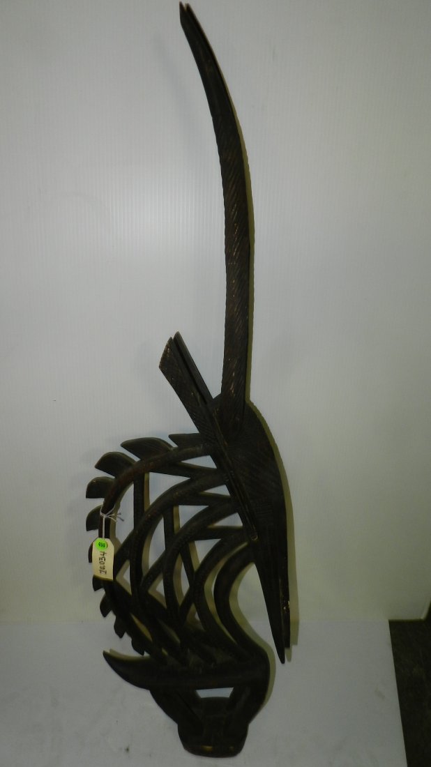 10034) large African carved Chiwara (horn tip broken): 10034) large African carved Chiwara (horn tip broken) 34 1/2