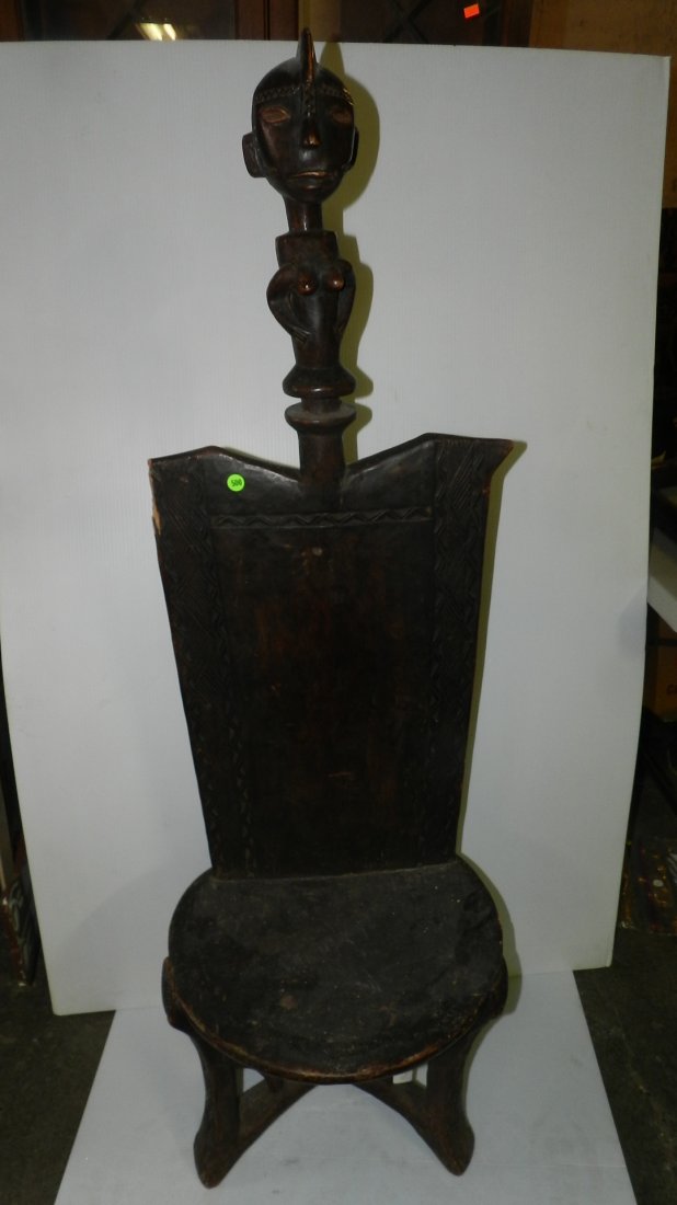 3946) East African high back chair 55" Kaguru Tanzania,: 3946) East African high back chair 55" Kaguru Tanzania, as found SSR