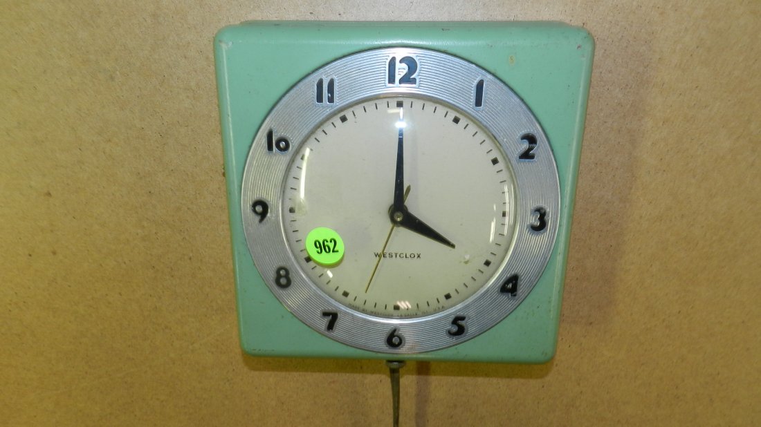 vintage green kitchen wall clock: vintage green kitchen wall clock