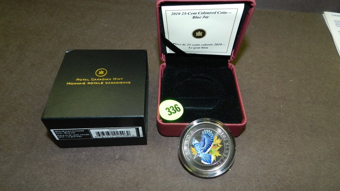 2010 25 Cent Blue Jay Coloured Bird Series Royal: 2010 25 Cent Blue Jay Coloured Bird Series Royal Canadian Mint Coin