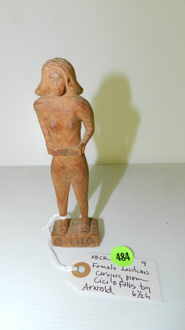 Antique / Vintage original Native American female: Antique / Vintage original Native American female figure Cecilo falls by Leo