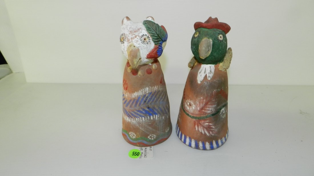 Antique / Vintage Mexican parrots bells: Antique / Vintage Mexican parrots bells