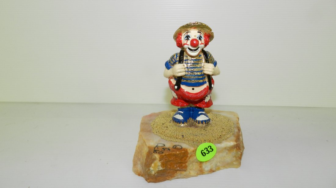 Original signed Ron Lee Clown Figurine / sculpture on: Original signed Ron Lee Clown Figurine / sculpture on marble base