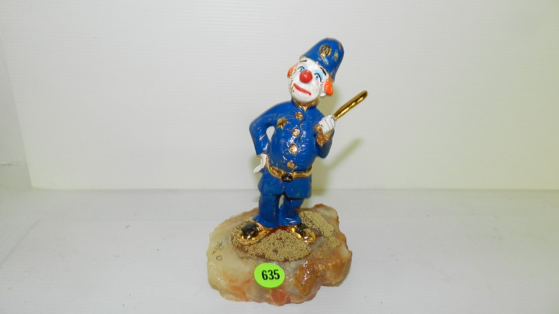 Original signed Ron Lee Clown Figurine / sculpture on: Original signed Ron Lee Clown Figurine / sculpture on marble base cop