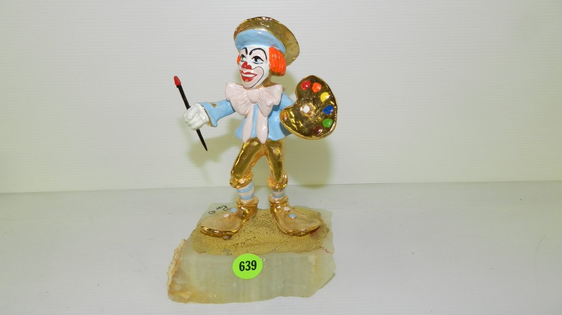 Original signed Ron Lee Clown Figurine / sculpture on: Original signed Ron Lee Clown Figurine / sculpture on marble base painter
