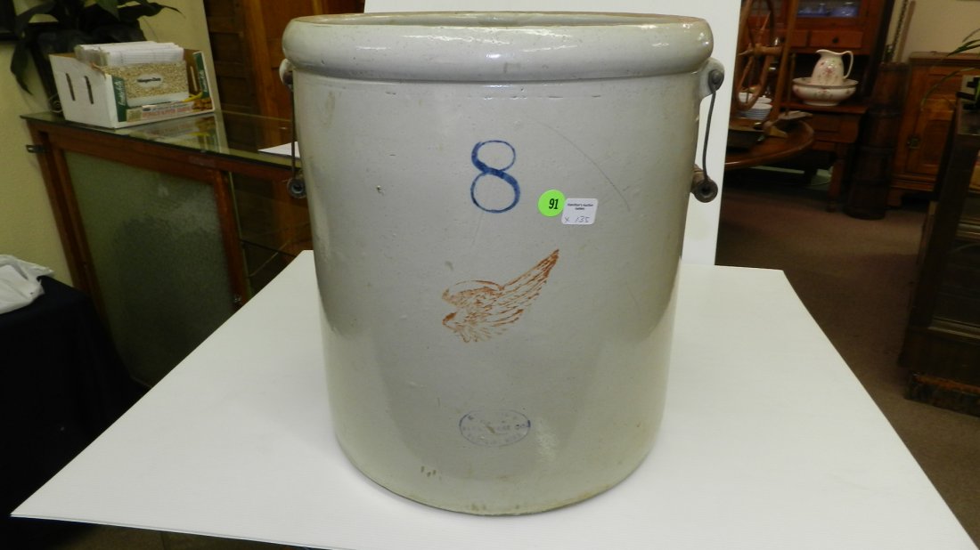 135) 8 gallon Red Wing crock: 135) 8 gallon Red Wing crock