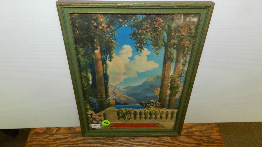 framed Maxfield Parrish style print: framed Maxfield Parrish style print