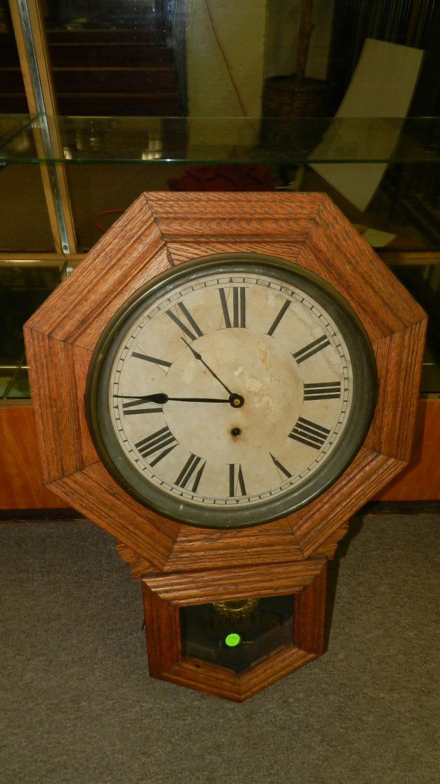 antique oak wall clock: antique oak wall clock