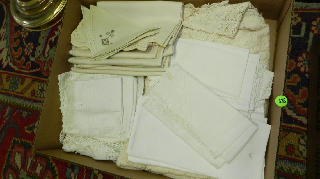 box of linens: box of linens