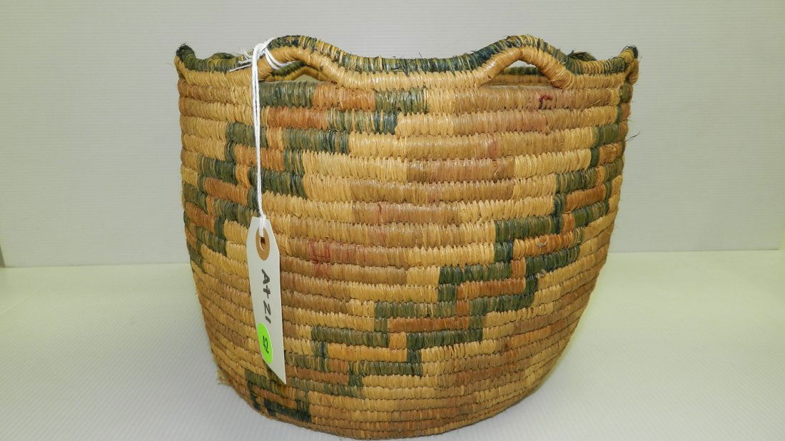 antique Native American hand woven basket CA 1930, Jan 21, 2015 Hamilton's Antique Auction