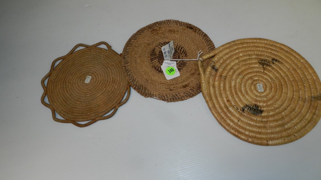 3 Nice Native American Basketry plaques, Eskimo, Makah: 3 Nice Native American Basketry plaques, Eskimo, Makah & Salish