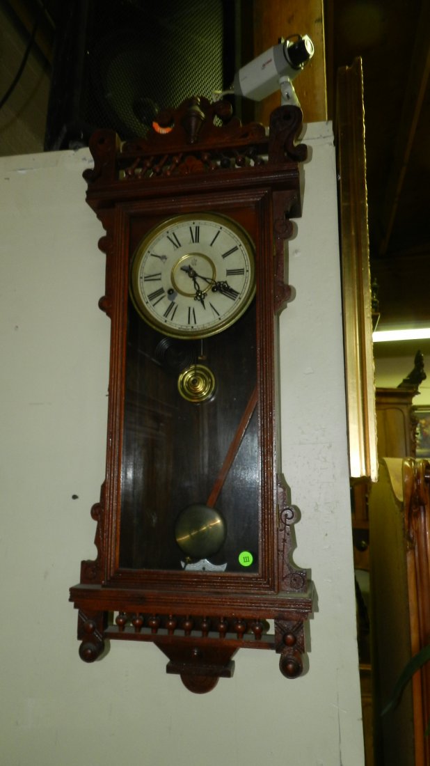 antique tall case wall clock, by Waterbury special: antique tall case wall clock, by Waterbury special shipping required