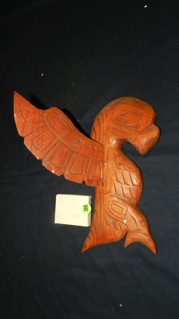 unique hand carved and signed Native American Raven: unique hand carved and signed Native American Raven design 3-D wall art,