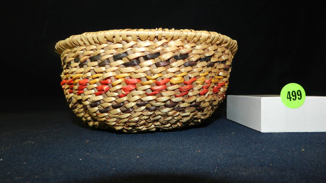 original hand woven Native American basket, by weaver: original hand woven Native American basket, by weaver Jane Honga, Hualapai Peach Springs AZ, cond VG