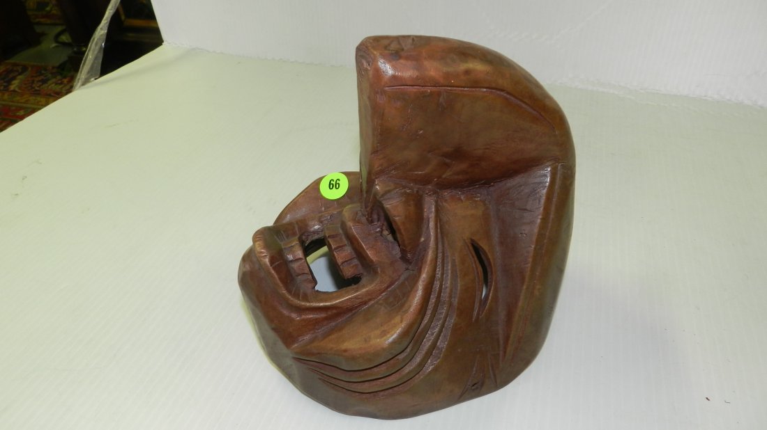 Unique African? carved mask with large nose. COND G-VG: Unique African? carved mask with large nose. COND G-VG