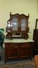 Outstanding, antique, marble top, French sideboard with