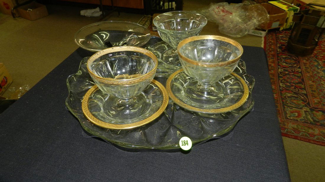 Nice group of estate glassware including shrimp bowls, (1 of 4)