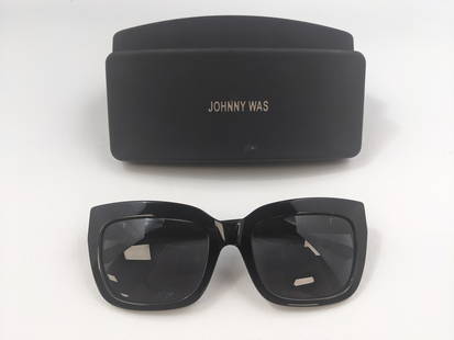Johnny Was ,Marianne, Sunglasses 54 20-135 black and Case: Johnny Was "Marianne" Sunglasses 54 20-135 Black