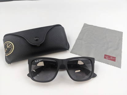 Ray Ban Polarized Justin Sunglasses and Case: Ray Ban Polarized Sunglasses "Justin"RB 4165 622/T3 54/16 145 3P