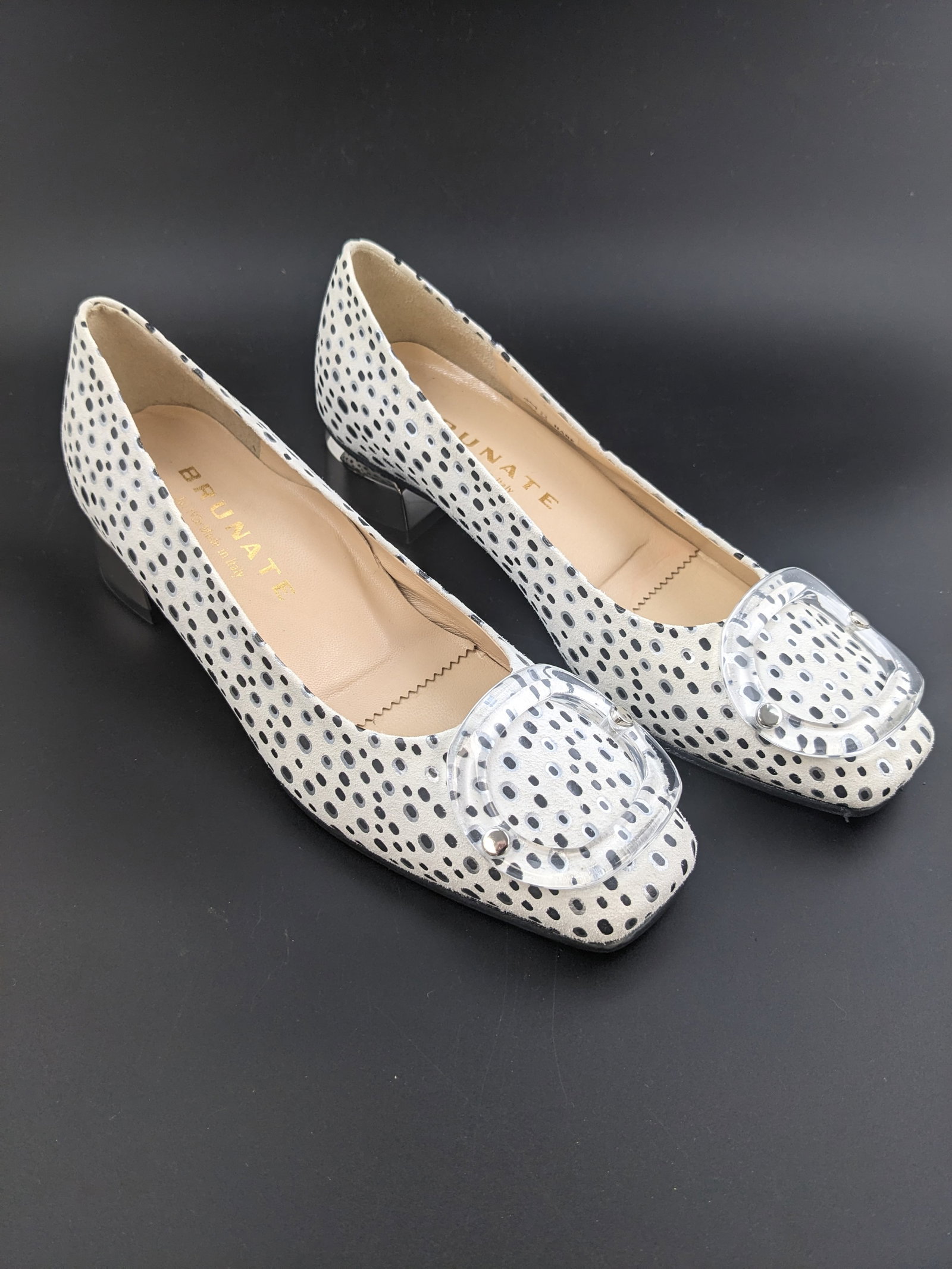 Brunate Suede Pumps Mirror Heels: Brunate Suede Pumps Mirror Heels Size 38 - seem never worn