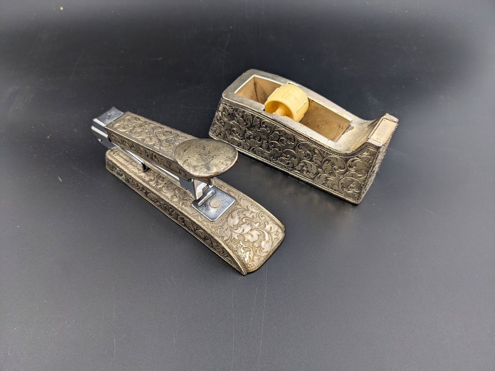 Ornate Silver Desk Set Likely Sterling No Mark (1 of 9)