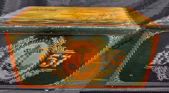 Seaman's Painted Chest: Seaman's Painted Chest 26 1/2 x 16x13 1/2