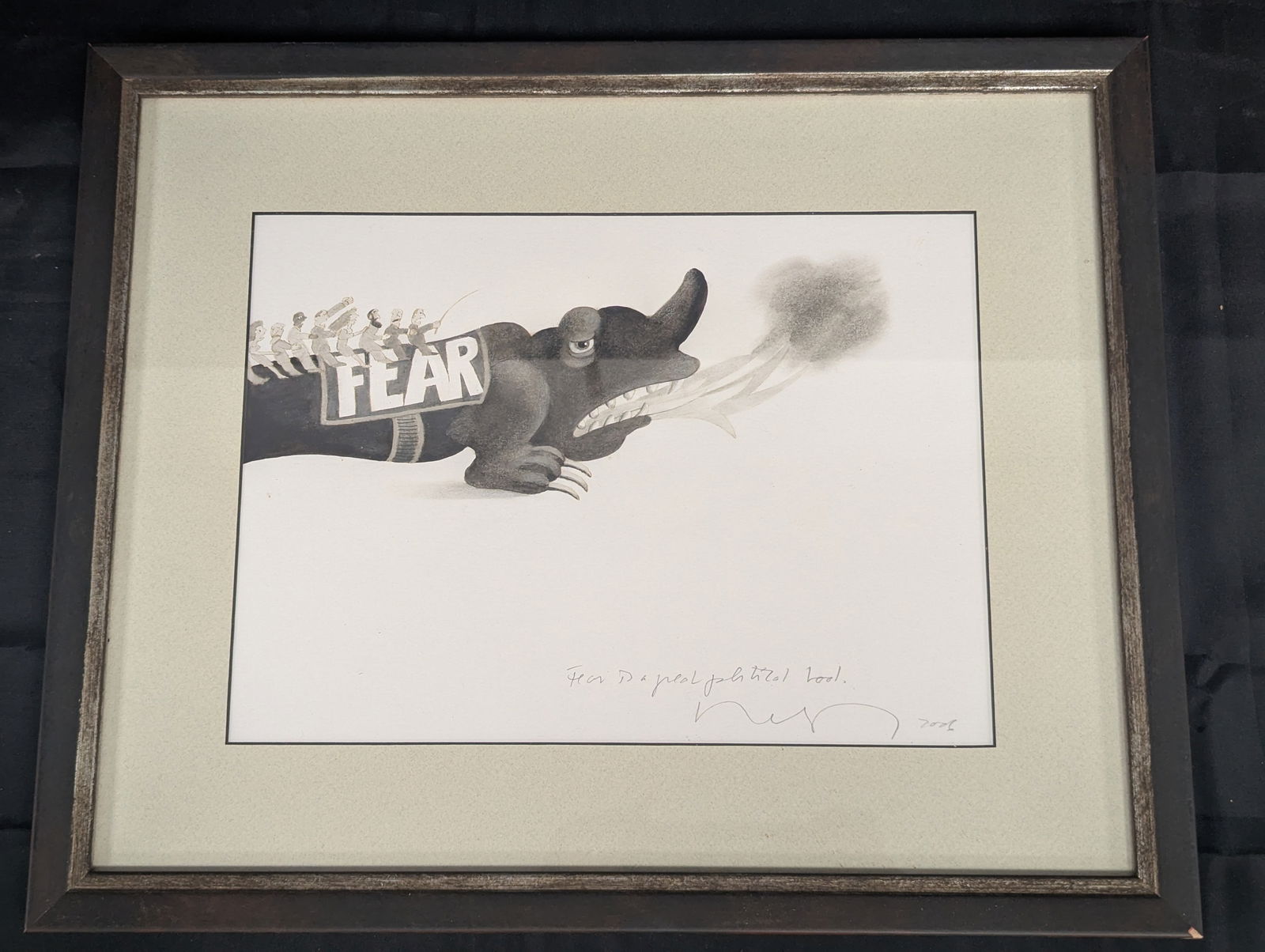 Etienne Delessert, "Fear a Great Political Tool", signed Lithograph (1 of 4)