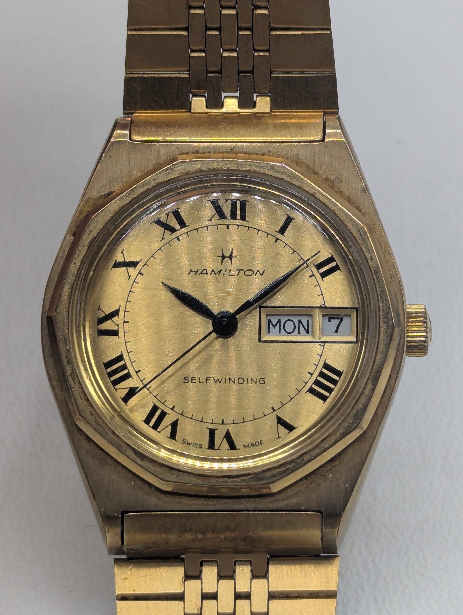 Hamilton "Genta Inspired" Watch: Hamilton "Genta Inspired" watch with box. Winds and runs.