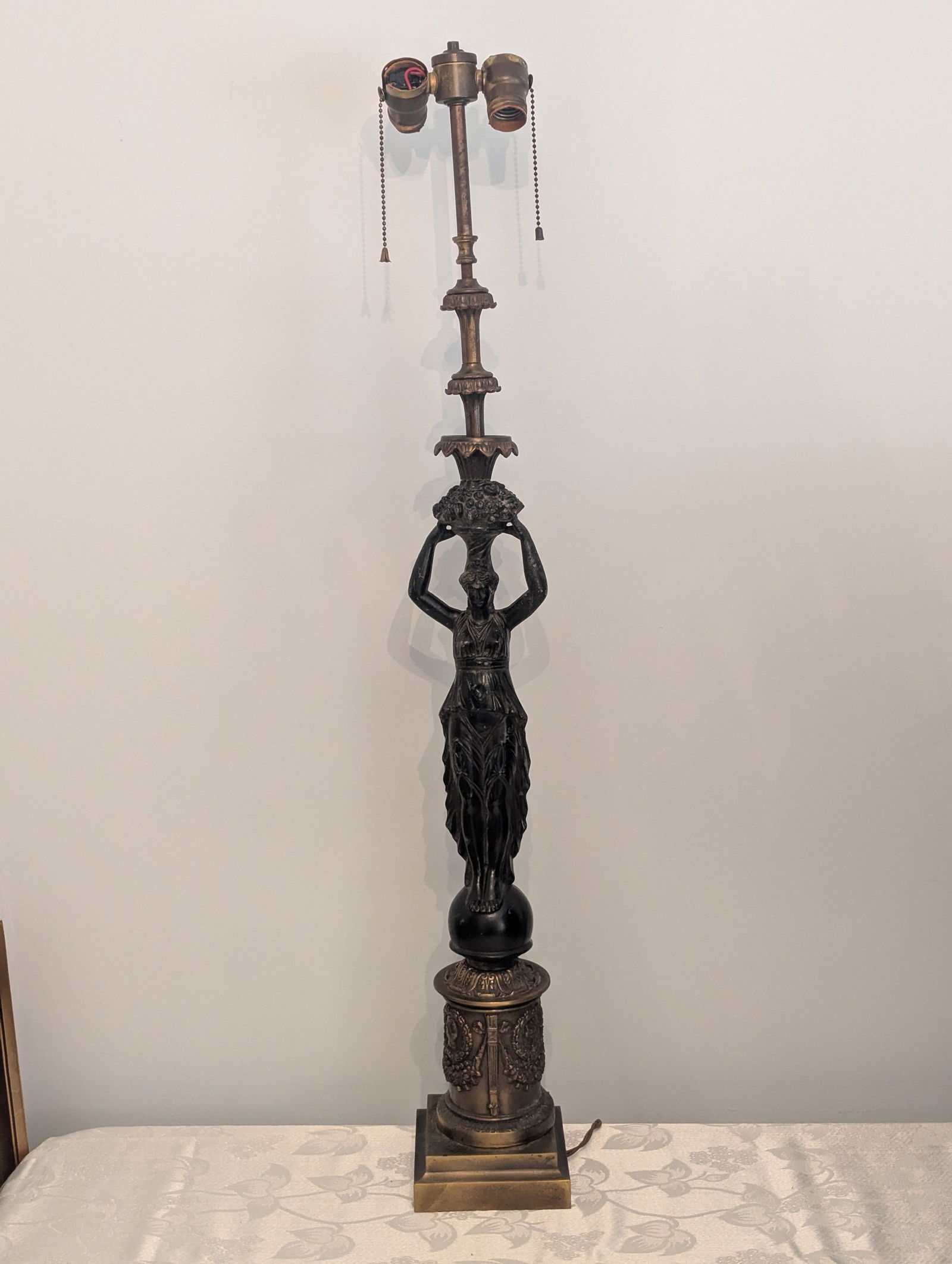 French Empire-style Bronze Figural Table Lamp (1 of 12)
