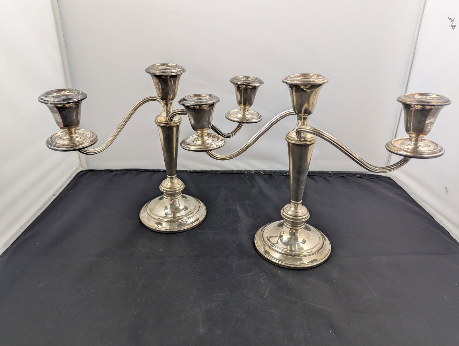 Gorhamn weighted sterling candlestands 1570 grams: Gorham weighted sterling candlestands 1570 grams