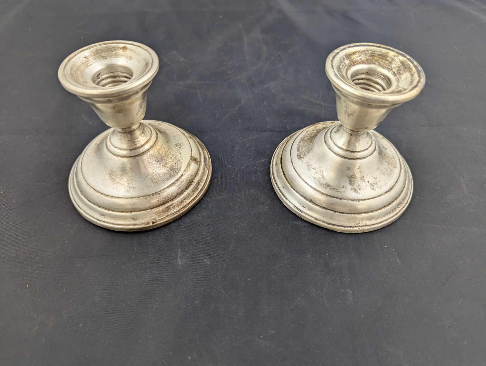 Berkeley International Candlestands pair weighted sterling: Berkeley International Candlestands pair weighted sterling4x31/2