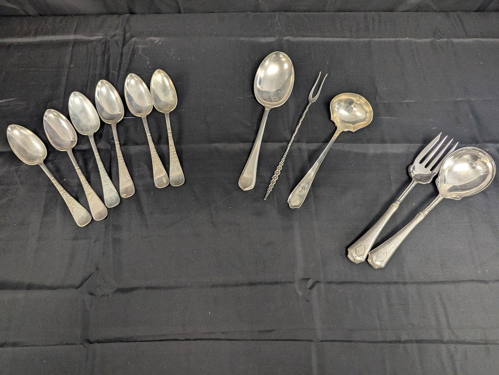 Assorted Sterling Pieces, 11.  Two pieces with sterling handles.420 grams (1 of 10)